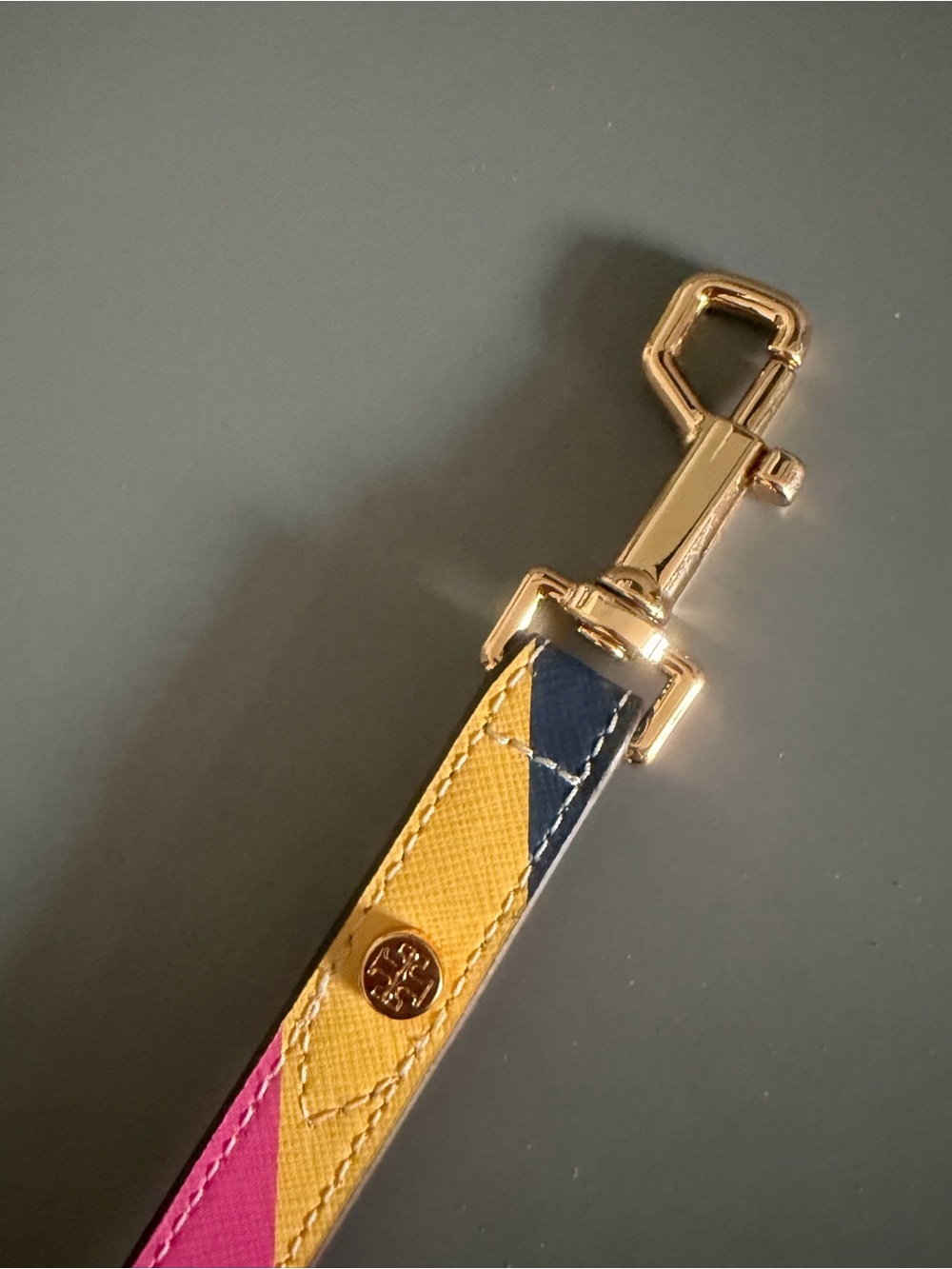 Tory Burch Multi Color Stripe Leather Dog Leash **NWOT** - Picture 3 of 9